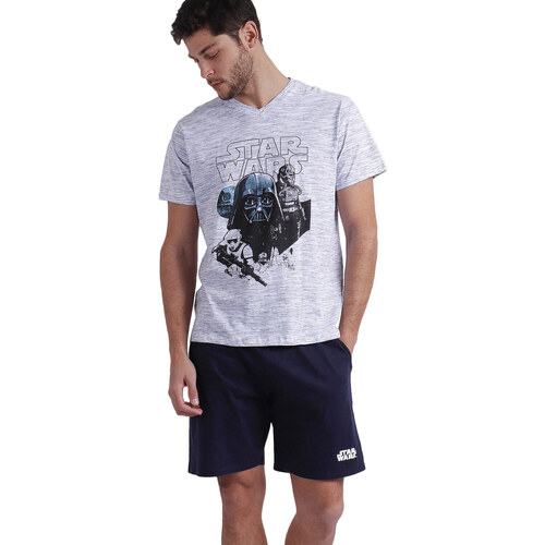 Vêtements Homme Pyjamas / Chemises de nuit Admas Pyjama short t-shirt Inactive Imperio Star Wars Blanc