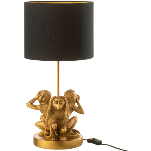 Maison & Déco La sélection cosy Jolipa Lampe Singes de la sagesse en résine dorée 53 cm Doré