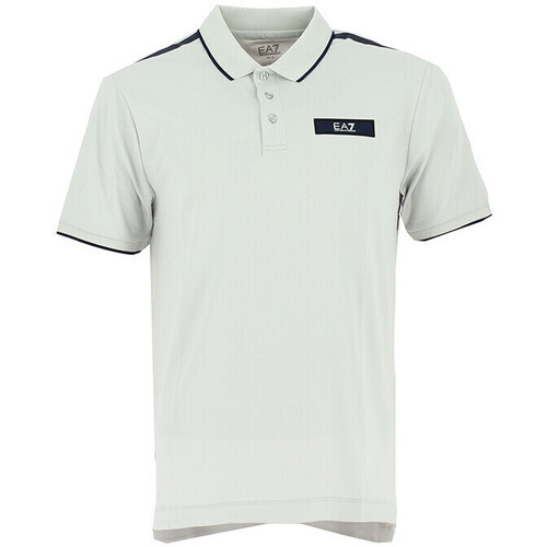 Vêtements Homme T-shirts & Polos Écharpe EA7 Emporio Armani 285381 0A120 49136 Black Iris Whiteni Polo Blanc