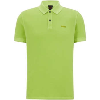 Vêtements Homme T-shirts & Polos BOSS Polo Prime coupe slim à rayures structurées Vert