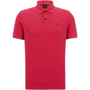 Vêtements Homme T-shirts & Polos BOSS Polo coupe slim Prime en piqué de coton Rose
