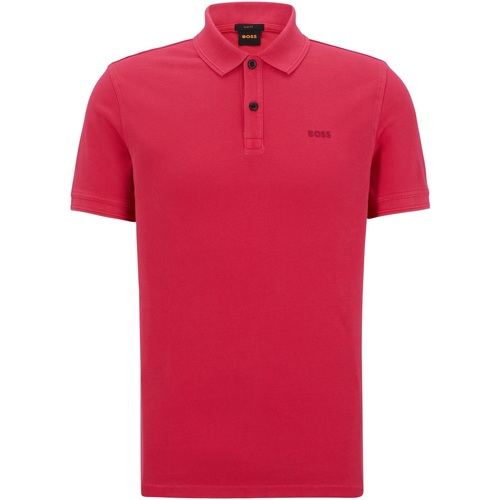 Vêtements Homme T-shirts & Polos BOSS Polo coupe slim Prime en piqué de coton Rose