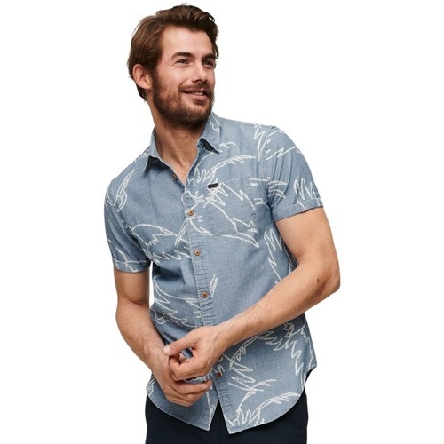 Vêtements Homme Chemises manches longues Superdry Chemise à manches courtes  Vintage Loom Bleu