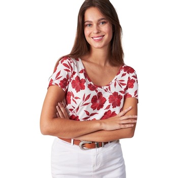 Vêtements Femme T-shirts manches courtes Via Roma 15es T-shirt femme  Ariana Rouge