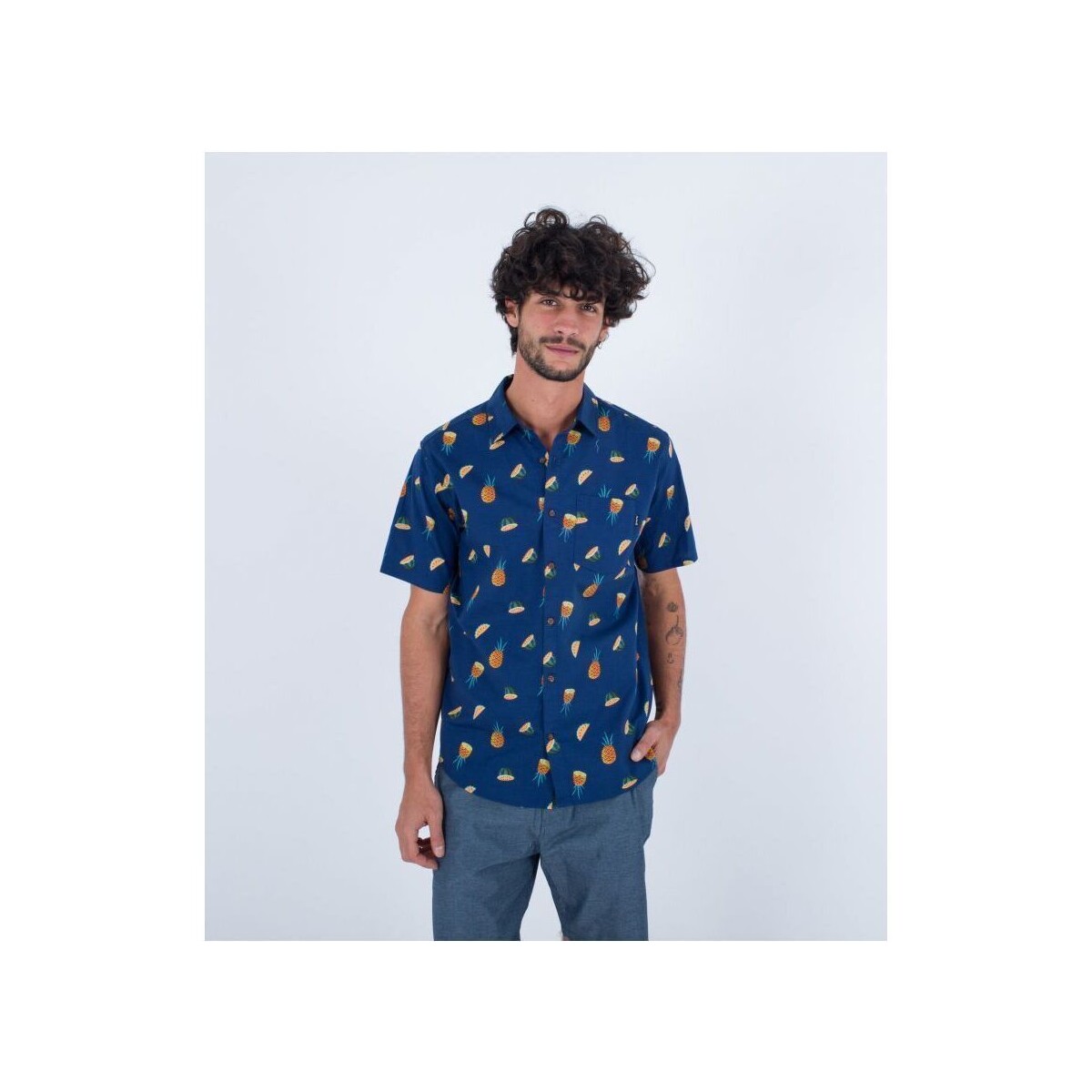 Vêtements Homme Chemises manches longues Hurley MVS0005570 ONLY LIDO-H4024 ABYSS Bleu