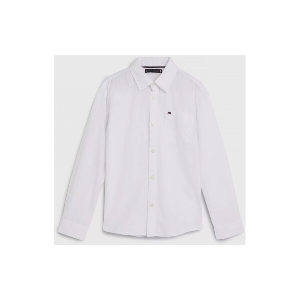 Vêtements Garçon Chemises manches longues Tommy Hilfiger KB0KB08142 RELAXED SHIRT-YBR WHITE Blanc