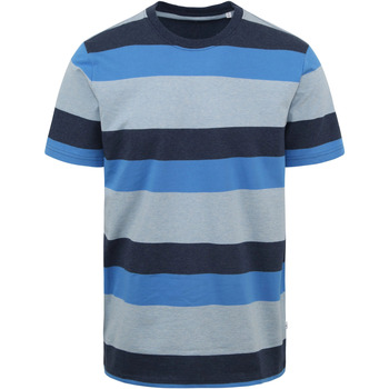 Vêtements Homme T-shirts & Polos Knowledge Cotton Apparel T-shirt Rayures Bleu Bleu