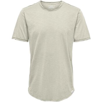 Vêtements Homme T-shirts manches courtes Only & Sons  TShirt basique long  -   - Homme les BEIGES