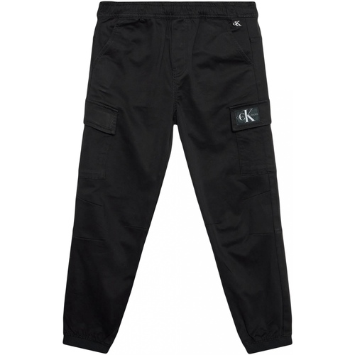 Vêtements Garçon Terry Tie Side Pants Calvin Klein Jeans Ib0ib01341 Cargo Pants Noir
