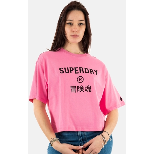 Vêtements Femme T-shirts manches courtes Superdry w1011148a Rose