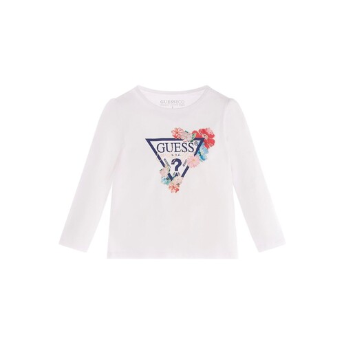 Vêtements Fille Comme Des Garçons Shirt chest logo-print T-shirt Guess K3YI17 Blanc