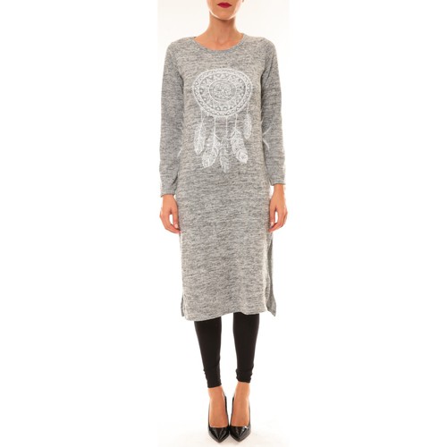 Vêtements Femme Robes By La Vitrine Robe Plume gris clair Gris