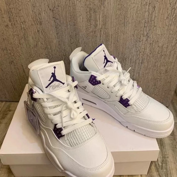 Chaussures Homme Basketball Nike couture Air Jordan 4 Violet