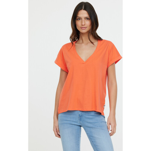 Vêtements Femme Tables de chevet Lee Cooper T-shirt ALYS MC Mandarine Orange
