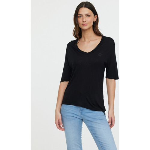 Vêtements Femme Pieces premium slinky modal half zip sweater co-ord in grey Lee Cooper T-shirt ADOUNA M Black Noir