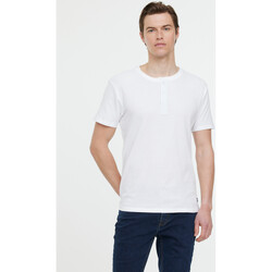 Vêtements Racing T-shirts manches courtes Lee Cooper T-shirt AZZO MC Optic white Blanc