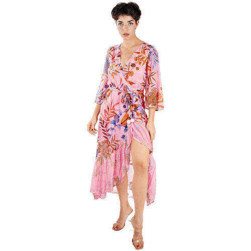 Vêtements Femme Robes longues Isla Bonita By Sigris Longue Robe Midi Rose