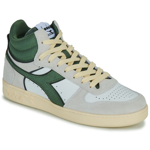 Chaussures Baskets montantes Diadora jumper MAGIC BASKET DEMI CUT SUEDE LEATHER Blanc / Vert