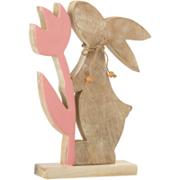 Voir toutes les ventes privées Statuettes et figurines Jolipa Figurine Lapin et tulipe en bois de rose Beige