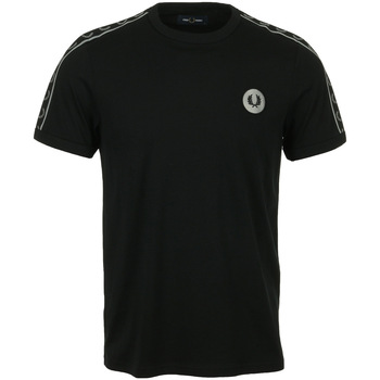 Vêtements Homme T-shirts manches courtes Fred Perry Reflective Detail Ringer Tee Noir