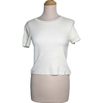 Vêtements Femme Gilets / Cardigans Zara top manches courtes  36 - T1 - S Blanc Blanc