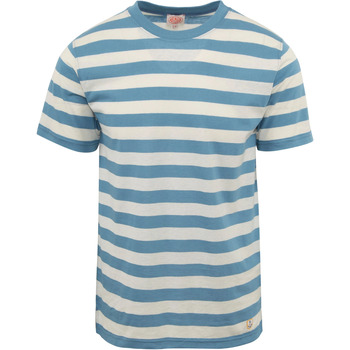 Vêtements Homme T-shirts & Polos Armor Lux T-Shirt Lin Rayures Bleu Bleu