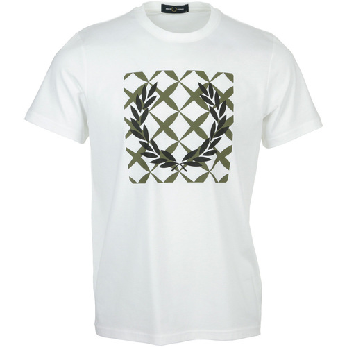 Vêtements Homme Tottenham Hotspur FC T Shirt Infant Boys Fred Perry Cross Stitch Printed T-Shirt Blanc