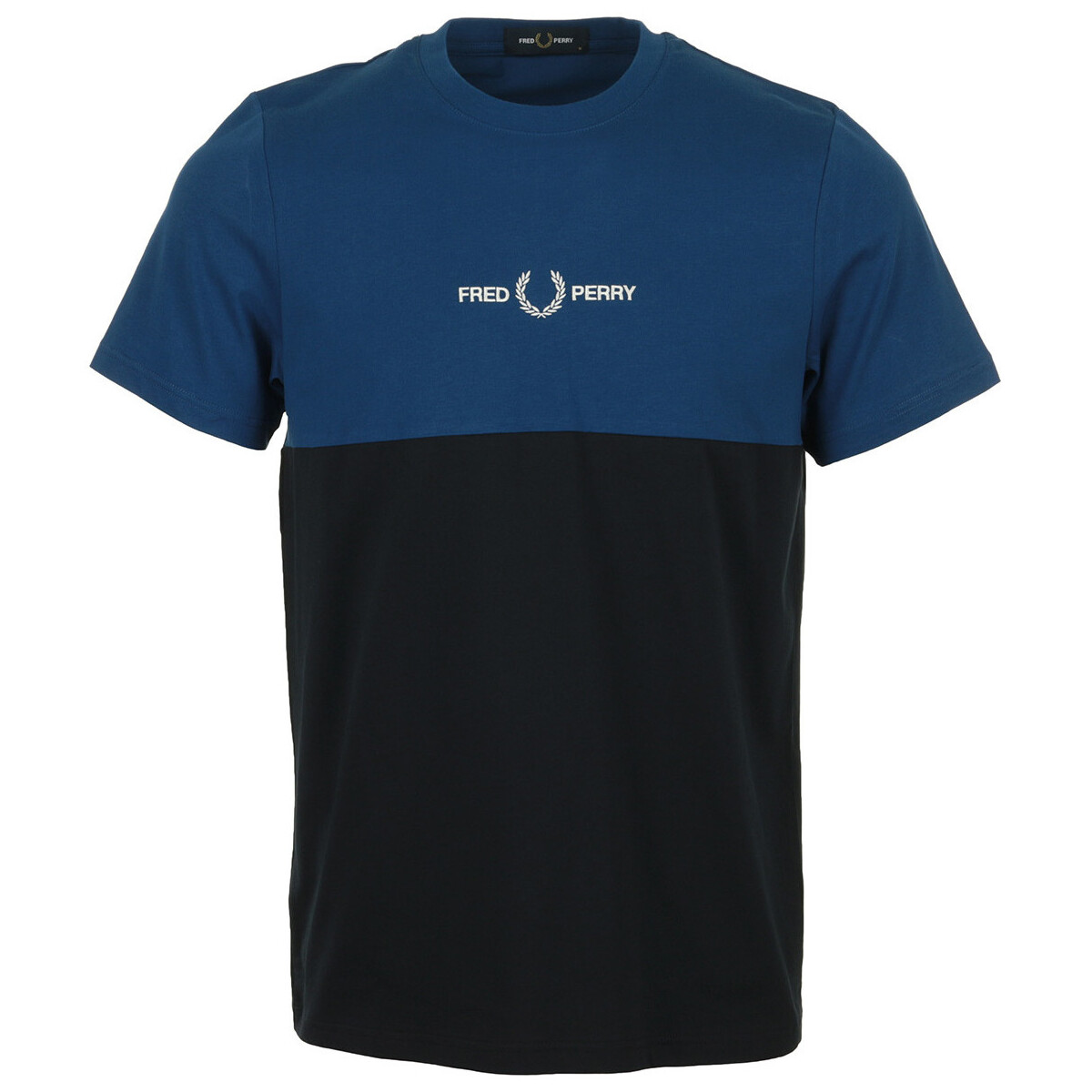 Vêtements Homme T-shirts manches courtes Fred Perry Branded Colour Block T-Shirt Bleu
