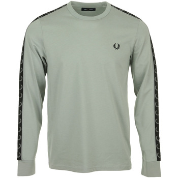 Vêtements Homme T-shirts manches courtes Fred Perry Long Sleeve Laured Taped Tee Gris