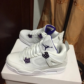 Chaussures Homme Basketball Volt Nike Air Jordan 4 Violet