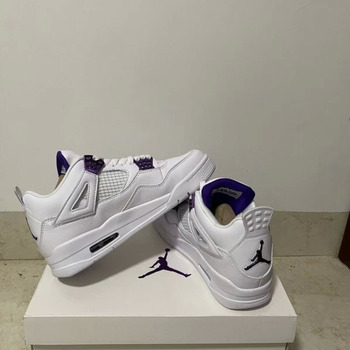 Chaussures Homme Basketball Nike couture Air Jordan 4 Violet