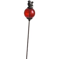 Nat et Nin Statuettes et figurines La Grande Prairie Tuteur boule oiseau rouge queue haute 10x117cm Rouge