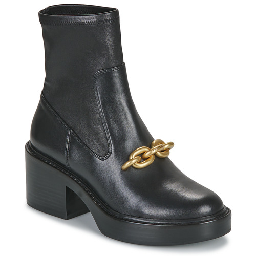 Chaussures Femme Bottines Coach C4916 KENNA LEATHER BOOTIE Noir