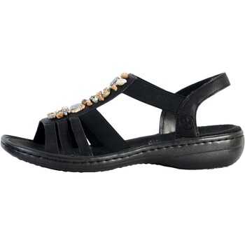 Chaussures Femme Sandales et Nu-pieds Rieker Sandale Plate à Elastique Eagle Noir