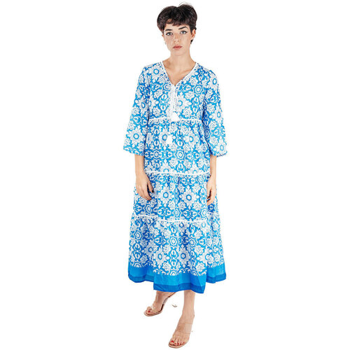 Vêtements Femme Robes longues Isla Bonita By Sigris Trois Kilos Sept Bleu