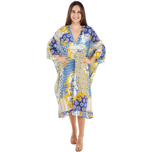 Vêtements Femme Robes Isla Bonita By Sigris Kaftan Bleu