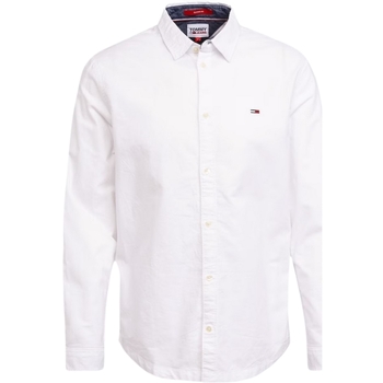 Vêtements Homme Chemises manches longues Tommy Jeans Chemise homme  Ref 59568 YBR Blanc Blanc
