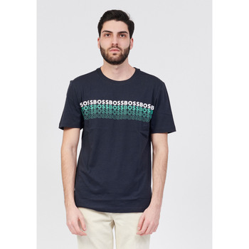 Vêtements Homme T-shirts & Polos BOSS T-shirt col rond avec logos multicolores Bleu