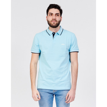 Vêtements Homme T-shirts & Polos BOSS Polo Paul Curved avec profils contrastés Bleu