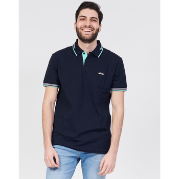 Vêtements Homme T-shirts & Polos BOSS Polo Paul Curved à bords côtelés Bleu