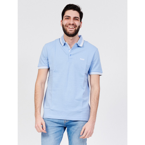Vêtements Homme Portefeuilles / Porte-monnaie BOSS Polo coupe classique Paddy avec logo Bleu