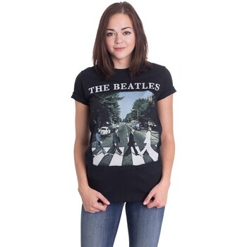 Vêtements Femme T-shirts manches longues The Beatles  Noir