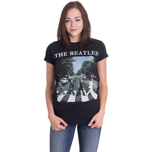 Vêtements Femme T-shirts manches longues The Beatles RO428 Noir