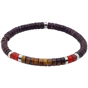 bracelets sixtystones  bracelet perles heishi œil  tigre -medium-18cm 