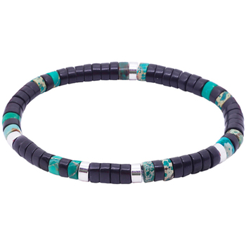 Montres & Bijoux Bracelets Sixtystones Bracelet Perles Heishi Agate Noire  -Large-20cm Multicolore