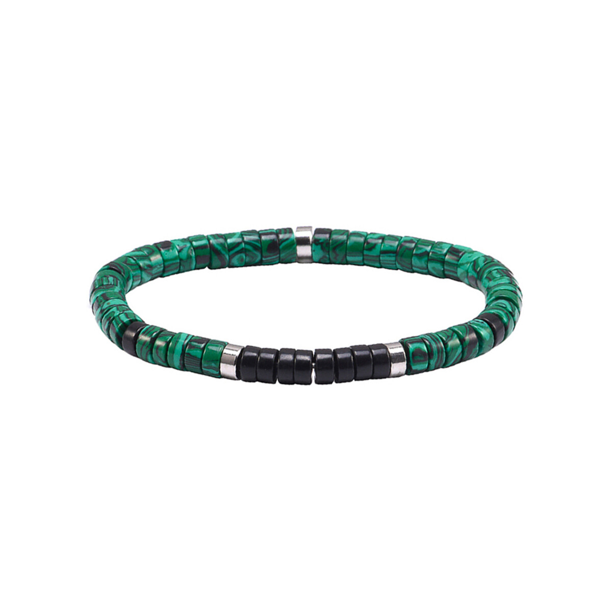 Montres & Bijoux Bracelets Sixtystones Bracelet Perles Heishi Agate Noire  -Small-16cm Multicolore