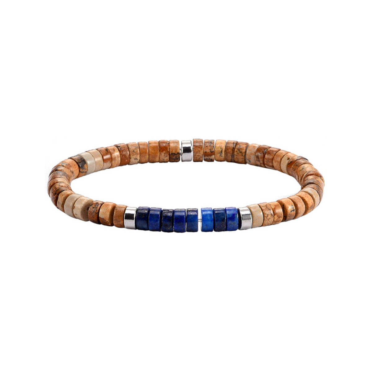 Montres & Bijoux Bracelets Sixtystones Bracelet Perles Heishi Lapis Lazuli  -Large-20cm Multicolore