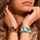 Montres & Bijoux Bracelets Sixtystones Bracelet Perles Heishi Turquoise -Large-20cm Blanc