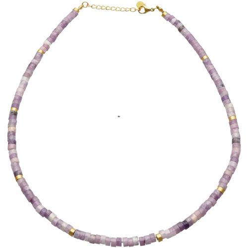 Montres & Bijoux Colliers / Sautoirs Sixtystones Sautoir Chakra Perles Heishi -90 cm Violet
