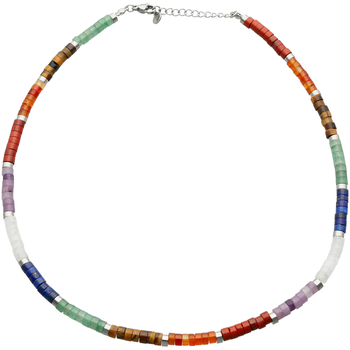Montres & Bijoux Colliers / Sautoirs Sixtystones Sautoir Chakra Perles Heishi 7 Chakras-90 cm Multicolore